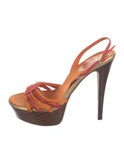 Pre-owned René Caovilla Leather Sandals In Multi