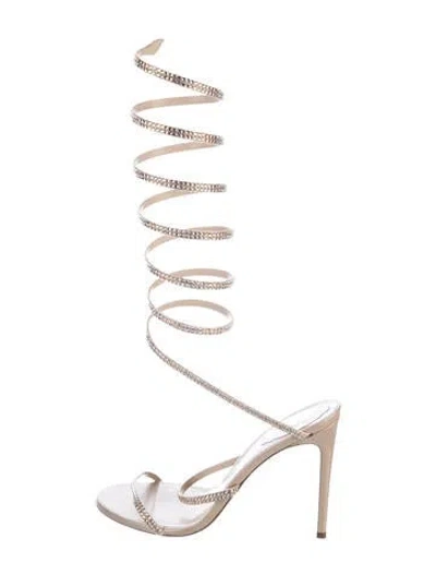 Pre-owned René Caovilla Leather Sandals In Neutrals