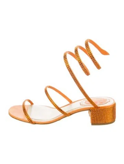 Pre-owned René Caovilla Leather Sandals In Pink