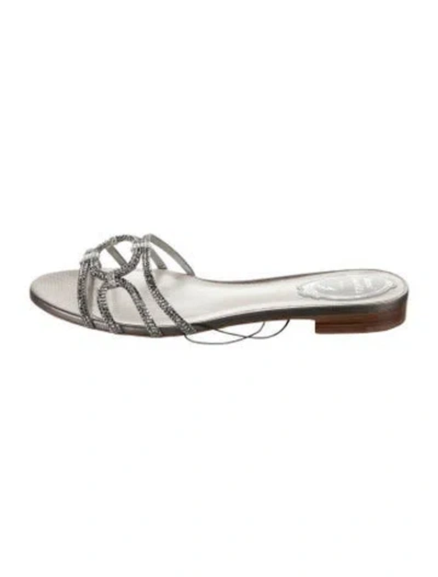 Pre-owned René Caovilla Leather Sandals In Silver