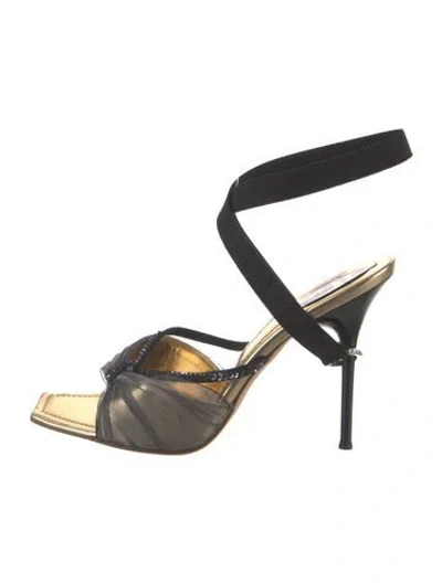 Pre-owned René Caovilla Leather Slides In Multi