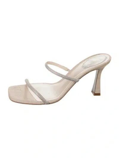 Pre-owned René Caovilla Leather Slides In Neutral