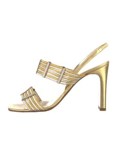 Pre-owned René Caovilla Leather Slingback Sandals