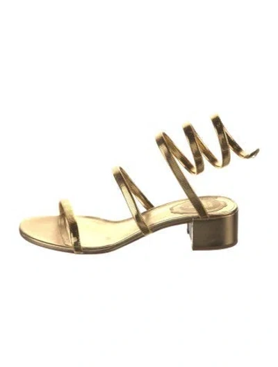 Pre-owned René Caovilla Leather Slingback Sandals