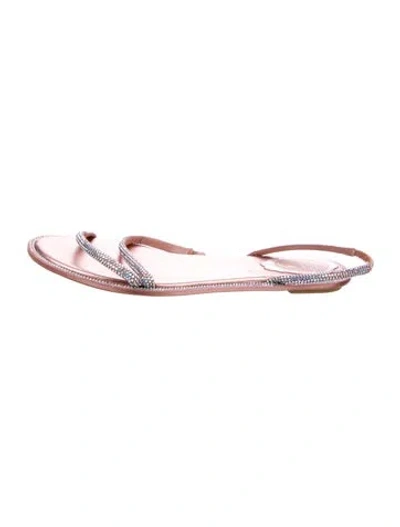 Pre-owned René Caovilla Leather Slingback Sandals In Pink