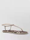 René Caovilla Brown Leopard Print Slippers In Multi