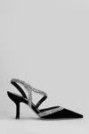 René Caovilla Lidia Pumps In Black Velvet In Black