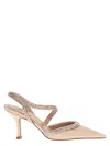 René Caovilla Rene' Caovilla Woman Pumps Blush Size 12 Leather, Textile Fibers In Pink