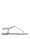 René Caovilla Light Blue Diana Low Jewel Sandals In Blue