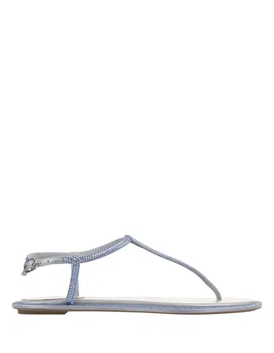 René Caovilla Light Blue Diana Low Jewel Sandals