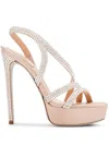 René Caovilla Lisa 130mm Platform Sandals In Neutrals