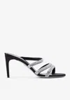 René Caovilla 80mm Satin Mules In Black
