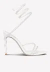 René Caovilla Crystal-embellished Wraparound 120mm Sandals In Ivory