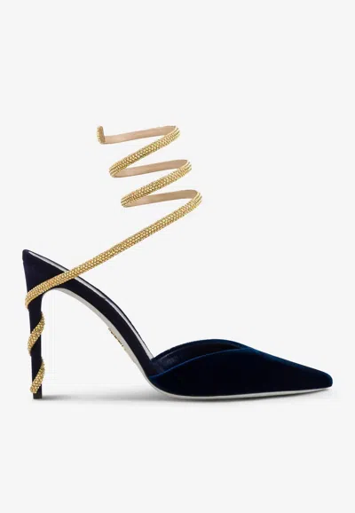 René Caovilla Margot 105 Velvet Pumps