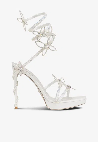 René Caovilla Margot 120 Crystal-embellished Sandals In Ivory