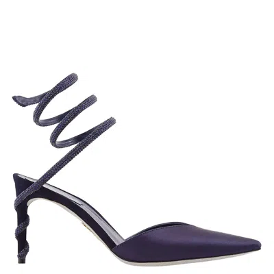 René Caovilla Rene Caovilla Margot 80 Satin Pumps In Blue