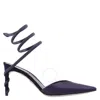 René Caovilla Rene Caovilla Margot 80 Satin Pumps In Blue