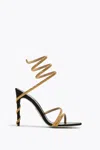 René Caovilla Crystal-embellished Stiletto Sandals With Spiraled Strap In Black