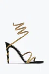 René Caovilla Margot Black Jewel Sandals Snake