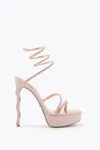 René Caovilla Margot Blush Pink Platform Sandal 130 In Neutral