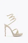 René Caovilla Margot Champagne Platform Sandal 120 In Gold