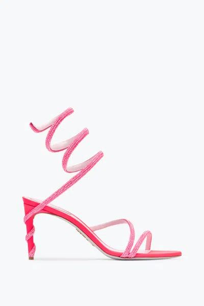René Caovilla Margot Coral Sandal 80 In Pink