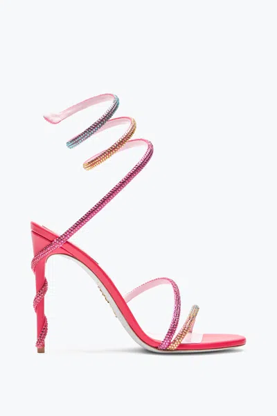 René Caovilla Margot Coral Sandal With Degradé Crystals 105