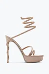 René Caovilla Margot Crystal Beige Platform Sandal 130