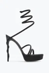 René Caovilla Margot Crystal Black Platform Sandal 130