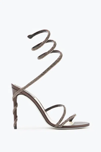 René Caovilla Margot Crystal Brown Sandal 105