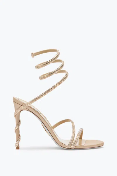 René Caovilla Margot Crystal Gold Sandal 105