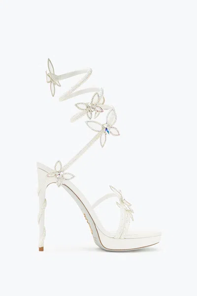 René Caovilla Margot Crystal White Platform Sandal 120