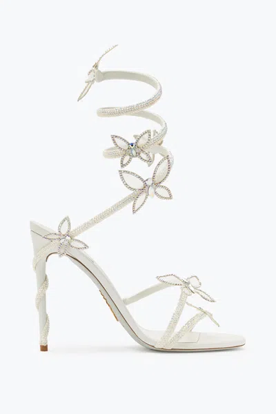 René Caovilla Margot Crystal White Sandal 105