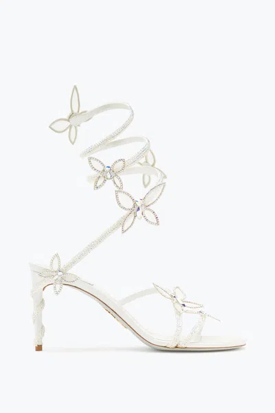 René Caovilla Margot Crystal White Sandal 80