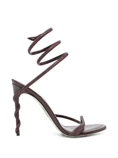 René Caovilla Margot Crystal-embellished Sandals In Brown