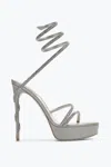 RENÉ CAOVILLA MARGOT CRYSTALS GRAY PLATFORM SANDAL 130