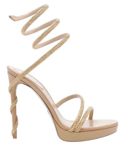 RENÉ CAOVILLA MARGOT CRYSTALS PLATEAU SANDALS