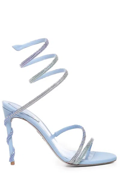 René Caovilla Margot Embellished Open Toe Sandals In Blue
