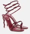 René Caovilla Heeled Sandals Rene Caovilla Woman Color Burgundy In Bordeaux Satin-lamb