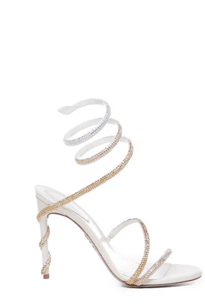 René Caovilla Margot Embellished Sandals In White