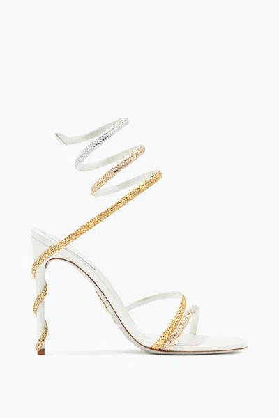 René Caovilla Margot Ivory Sandal With Degradé Crystals 105