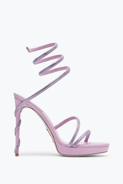 René Caovilla Margot Mauve Platform Sandal 120