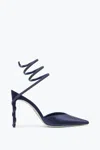 René Caovilla Rene Caovilla Margot 80 Satin Pumps In Blue