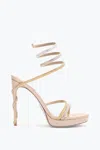 René Caovilla Margot Plateau Sandal With Gold And Silver Crystals 120