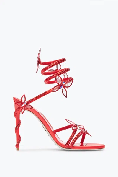 René Caovilla Margot Red Butterfly Sandal 105