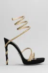 René Caovilla Renè Caovilla Margot Sandals In Suede With All Over Rhinestones In Black