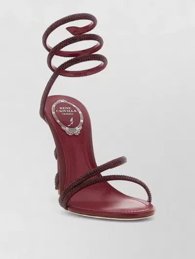 René Caovilla Margot Sandals Embellished Straps Leather Sole In Multi