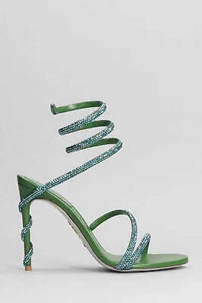 Pre-owned René Caovilla Margot Sandals In Green Leather