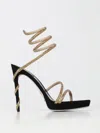 René Caovilla Renè Caovilla Margot Sandals In Suede With All Over Rhinestones In Gold