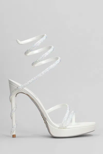 René Caovilla Margot Sandals In White Leather